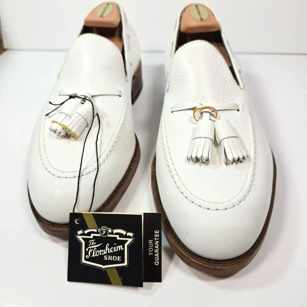 FootJoy Classics Dress Shoes 73486 White Tassel Loafers Men's 8.5 D USA 73486